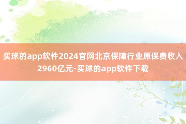 买球的app软件2024官网北京保障行业原保费收入2960亿元-买球的app软件下载